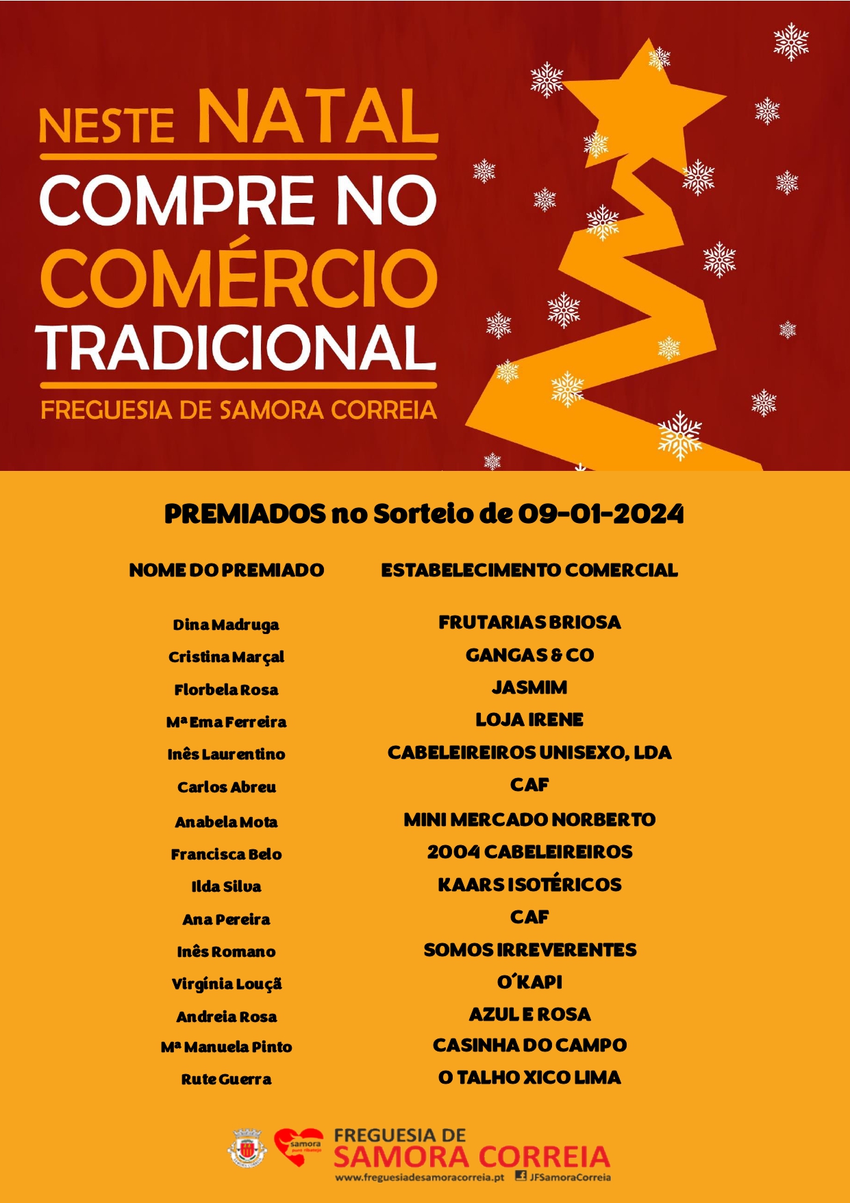 Imagem Campanha - "Este Natal Compre No Comércio Tradicional" - Lista de Premiados