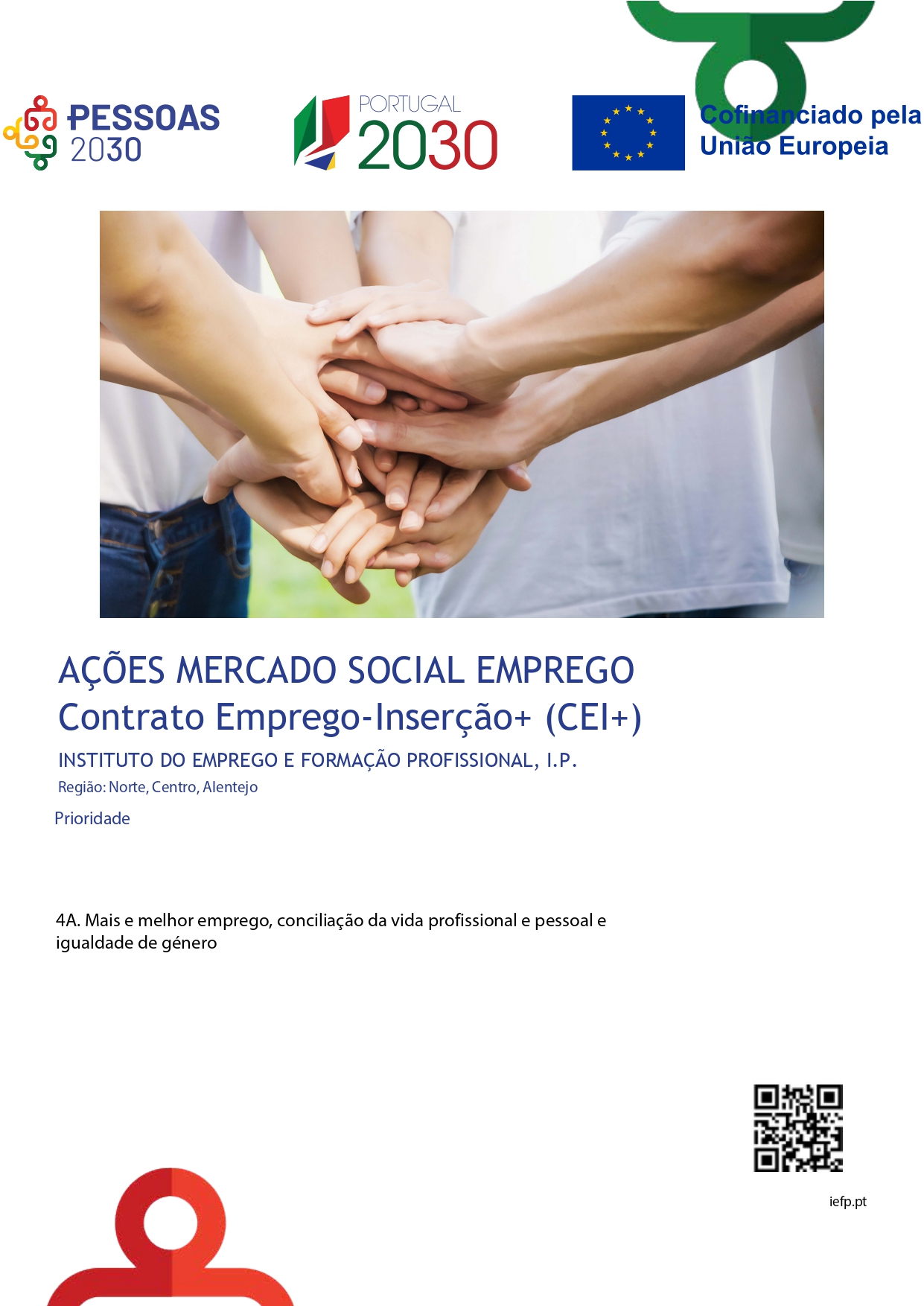 Imagem Pessoas 2030 / Portugal 2030 - Ações Mercado Social Emprego