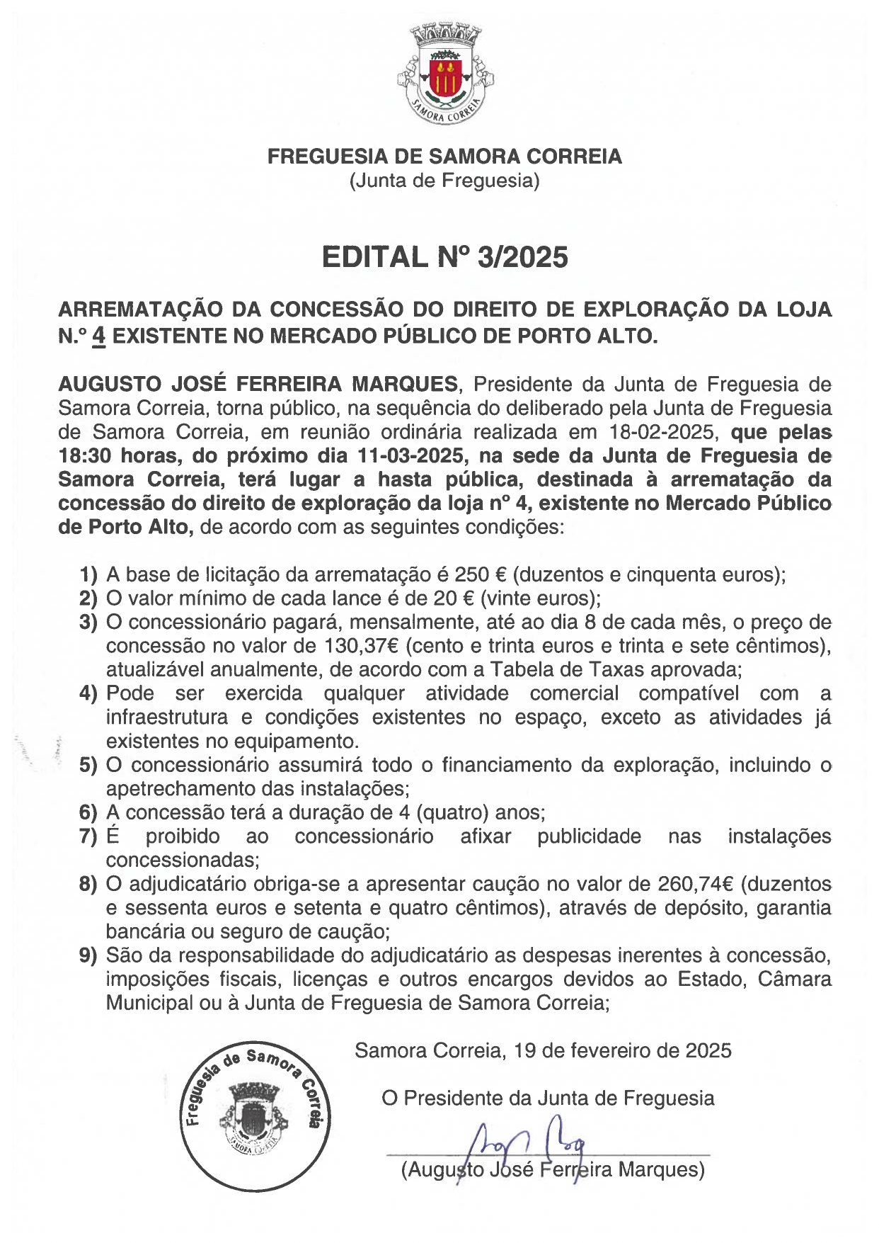 Imagem Edital Nº 03/2025 - Arrematação da Concessão do Direito de Exploração de Loja