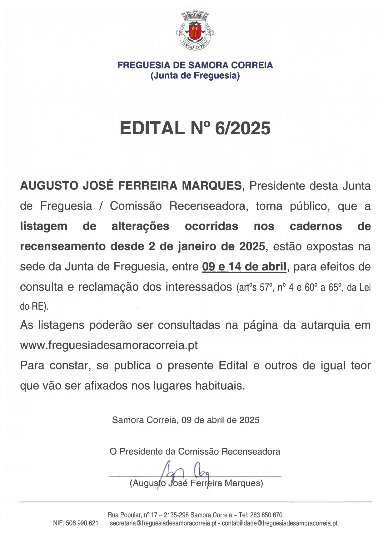 Imagem Edital Nº 06/2025