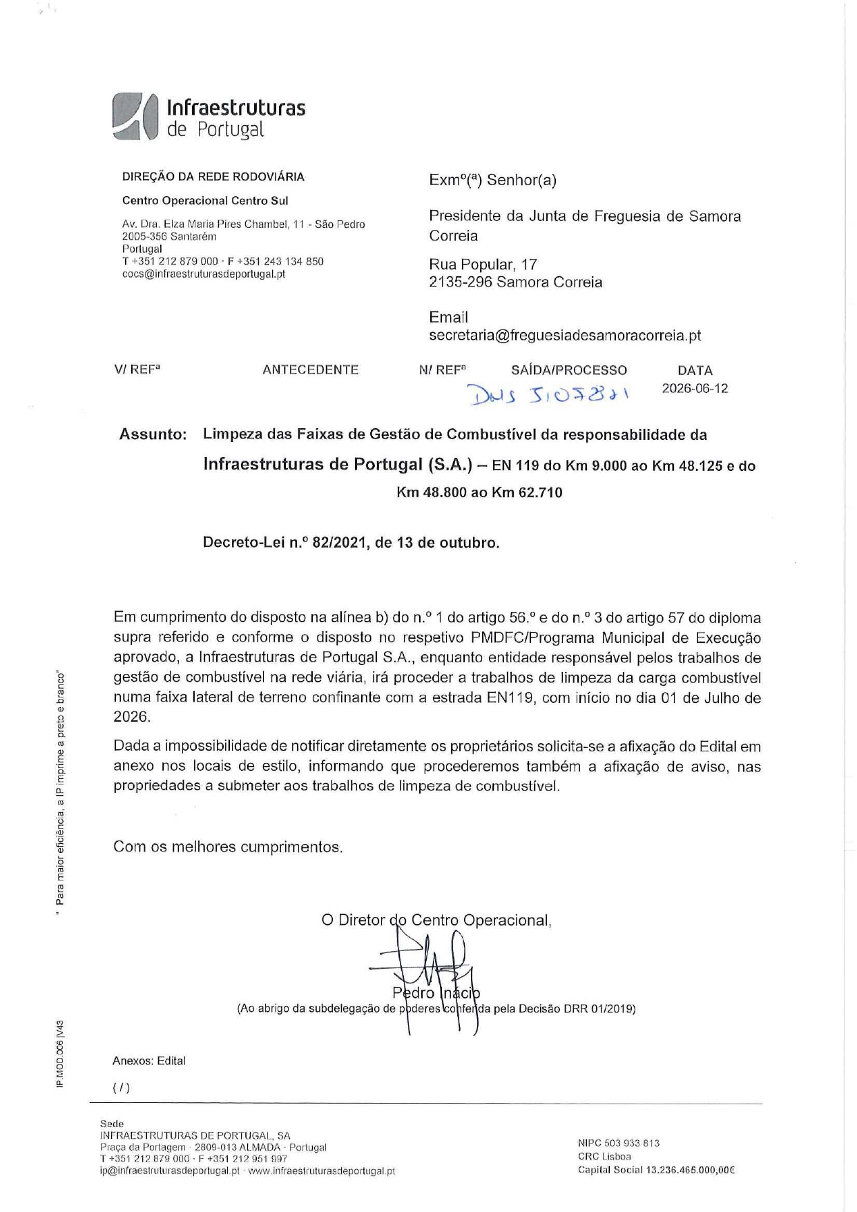 Imagem Infraestruturas de Portugal - Limpeza das Faixas de Gestão Combustível