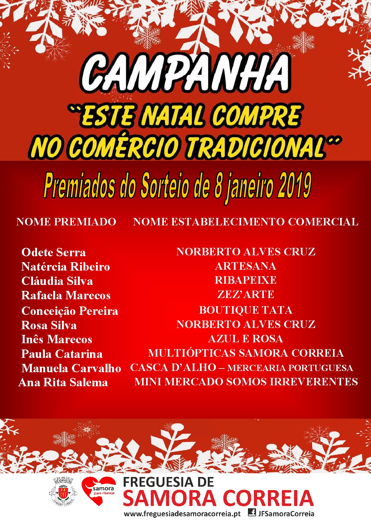 Imagem Campanha - "Este Natal Compre No Comércio Tradicional" -  Premiados 