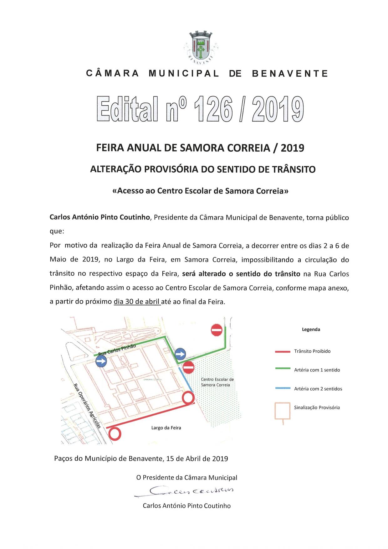 Imagem Edital 126/2019 - Câmara Municipal de Benavente