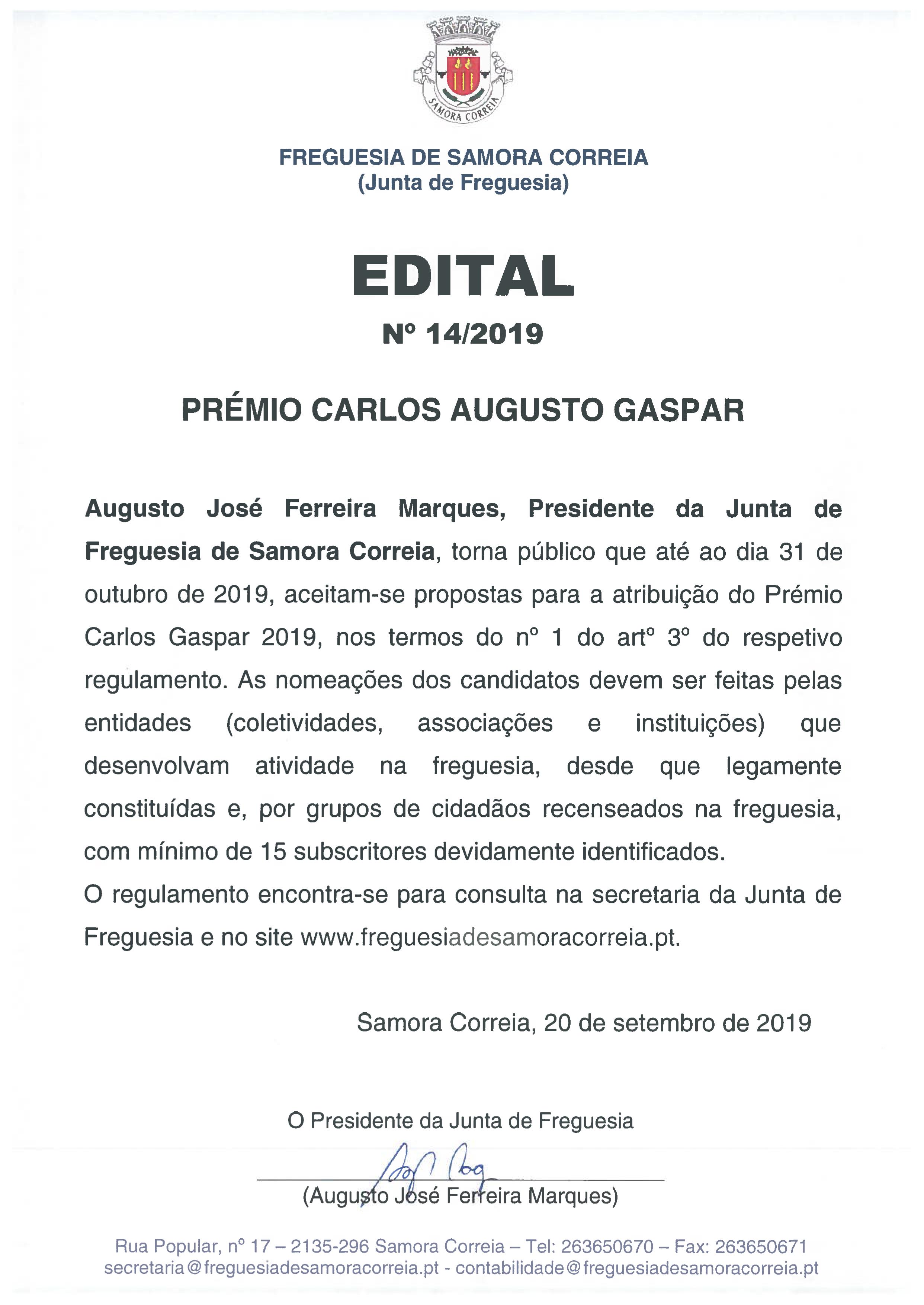Imagem Prémio Carlos Augusto Gaspar