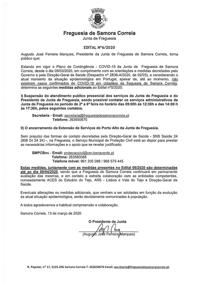 Imagem Edital 06 - Plano de Contingência - COVID-19