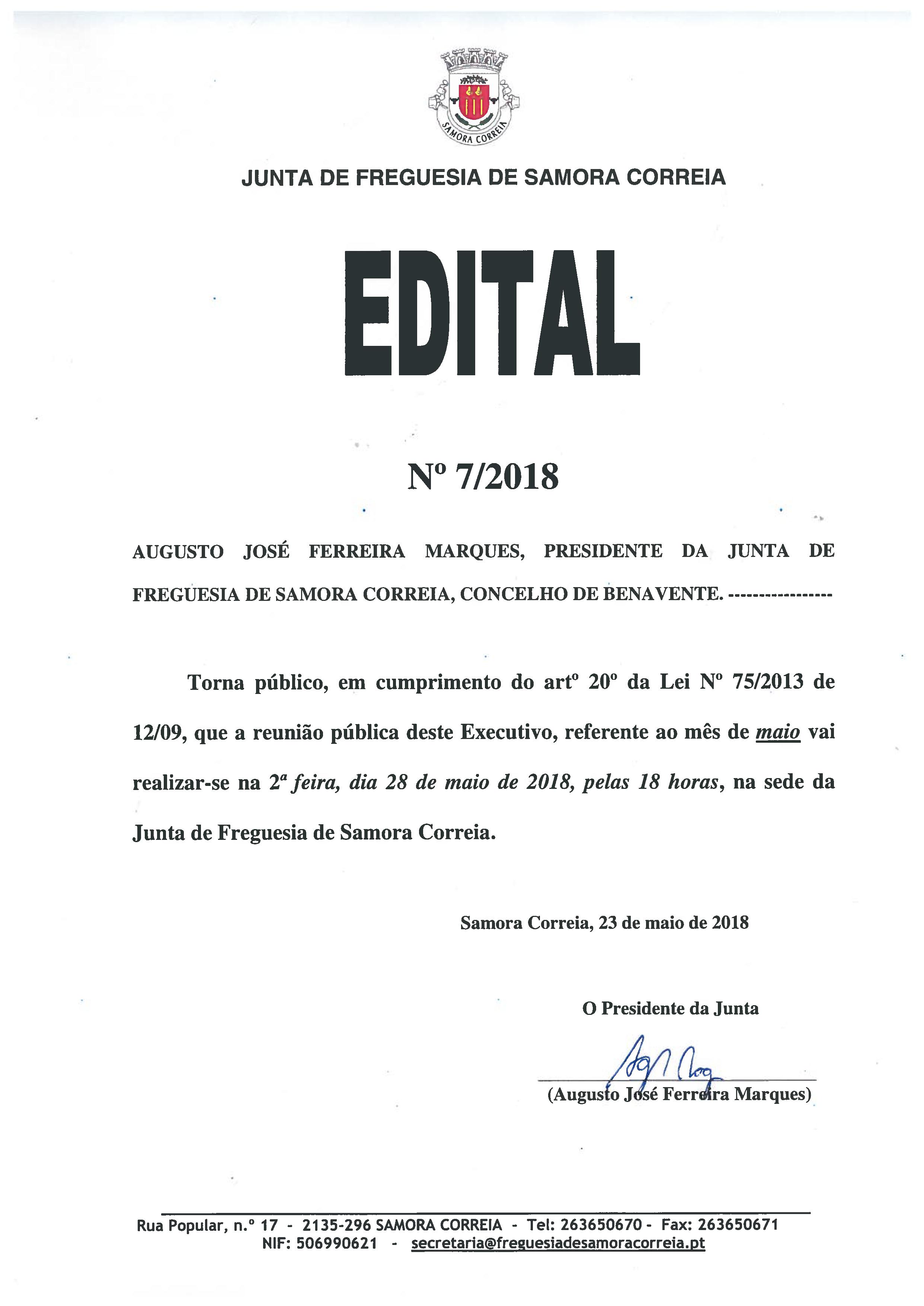 Imagem Junta De Freguesia De Samora Correia - Edital 7/2018